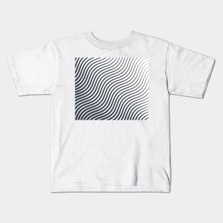 Wavy Lines Black And White Kids T-Shirt